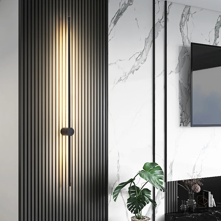 Minimalist long strip living room backdrop LED wall lamp classic corridor aisle acrylic iron wall light 60 80 100 120cm