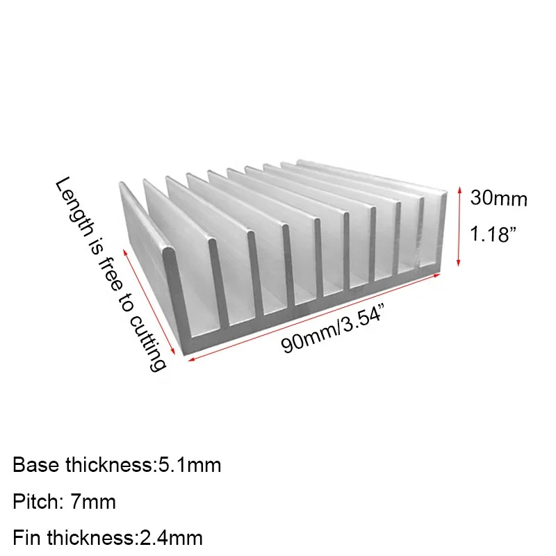 90x30mm  LED Aluminum Chip Cooling Radiator Heat Sink