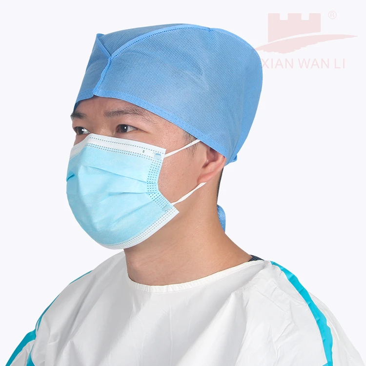 surgical non woven disposable head cap elastic clip cap Medical Hair cover