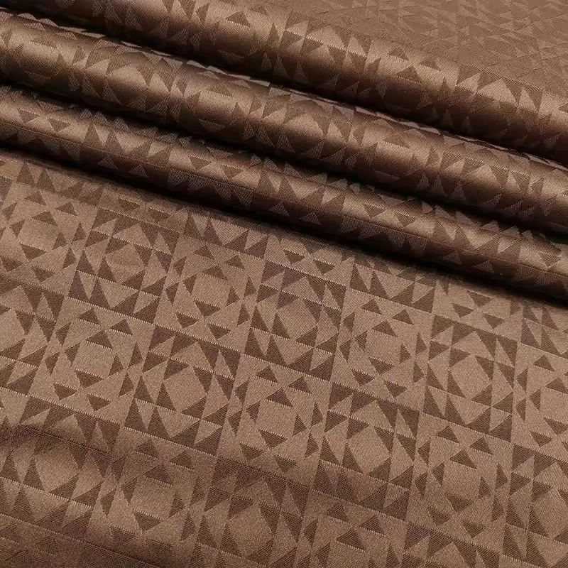 new Popular element triangle check satin jacquard textile Printed bottoming cloth fashion dress fabric