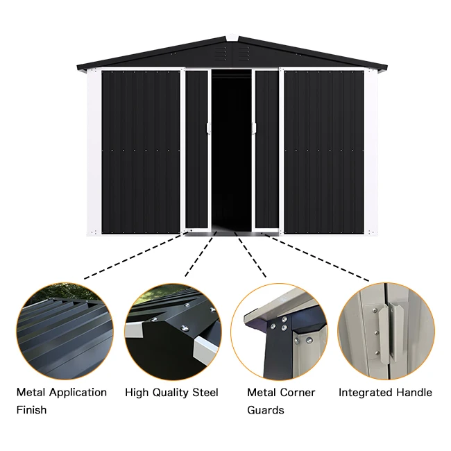 Affordability and Durability Outdoor Storage Iron Shed Tool Shed for Garden, Utility Steel Made