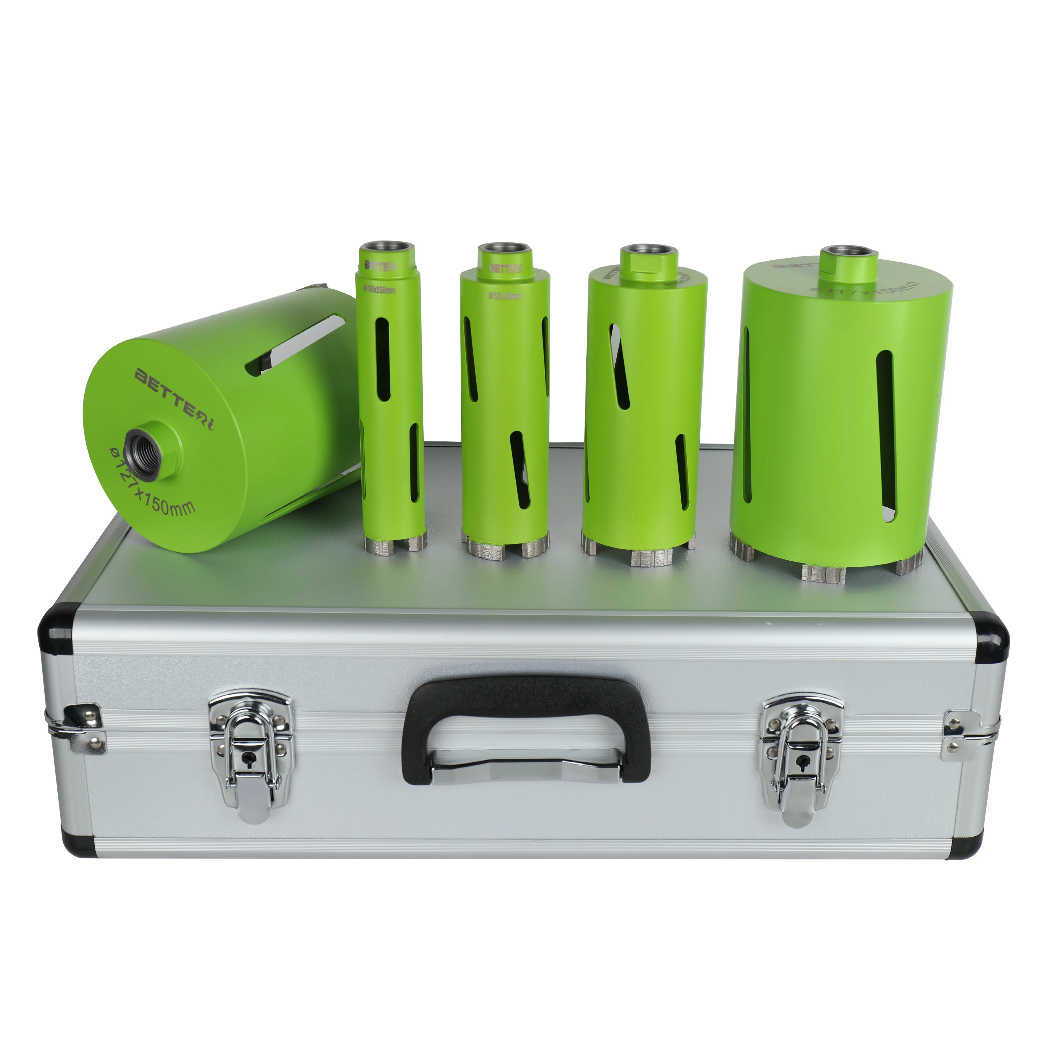 Diameter 38/52/65/117/127mm Diamond Dry Core Bit Kit for brick wall without water drill aluminium case