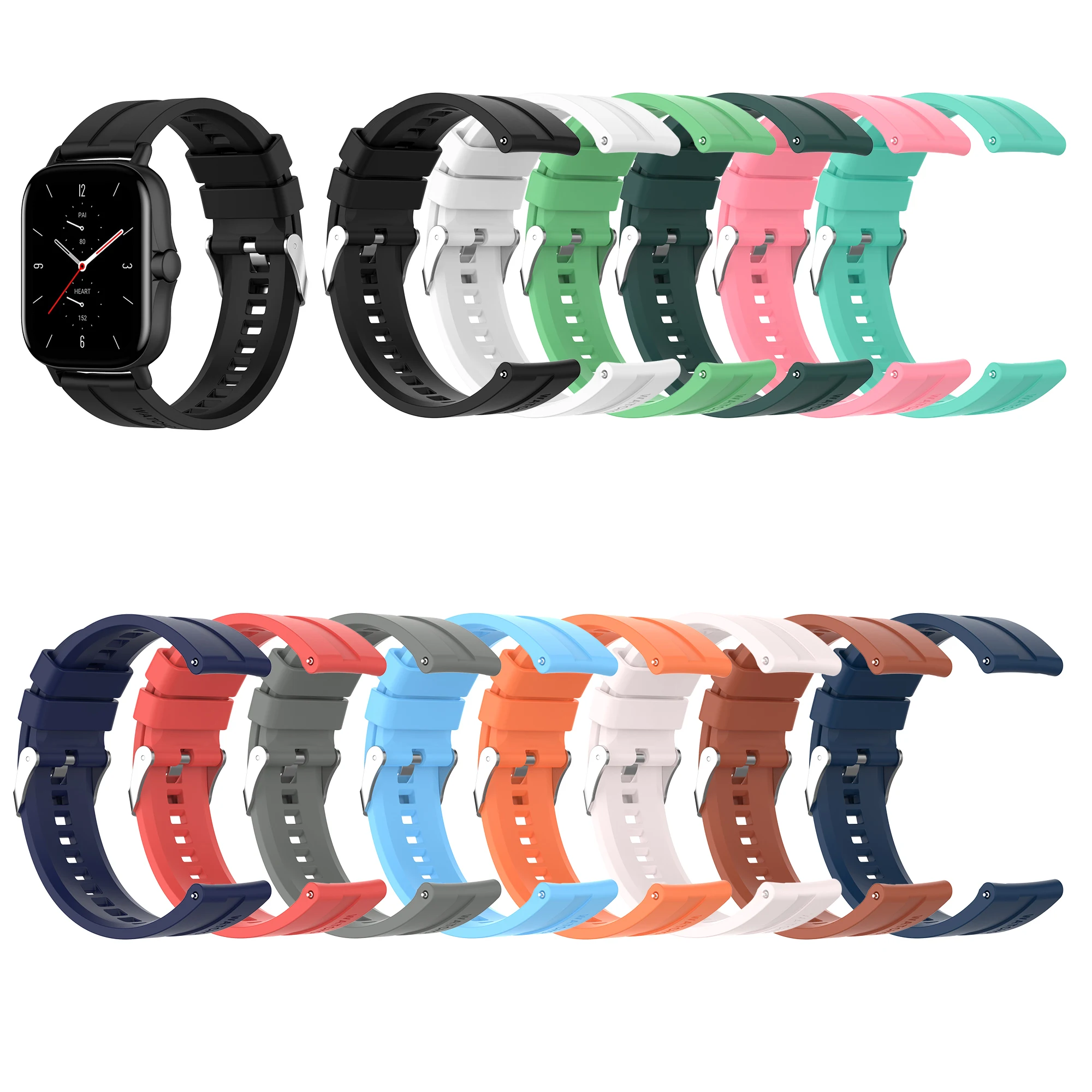 Спортивный силиконовый ремешок для часов Huami Amazfit GTS/GTR 42 мм/GTS 2 Мини Смарт-часы браслет Цветной сменный Correa
