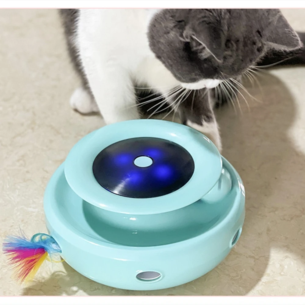 
Doughnut motion electric cat toys with Feather 