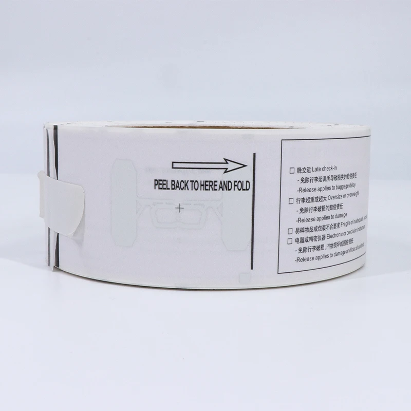 Airline  Pre-Printed  Luggage Tag RFID Paper Thermal Baggage Tags For Airport Luggage Tracking