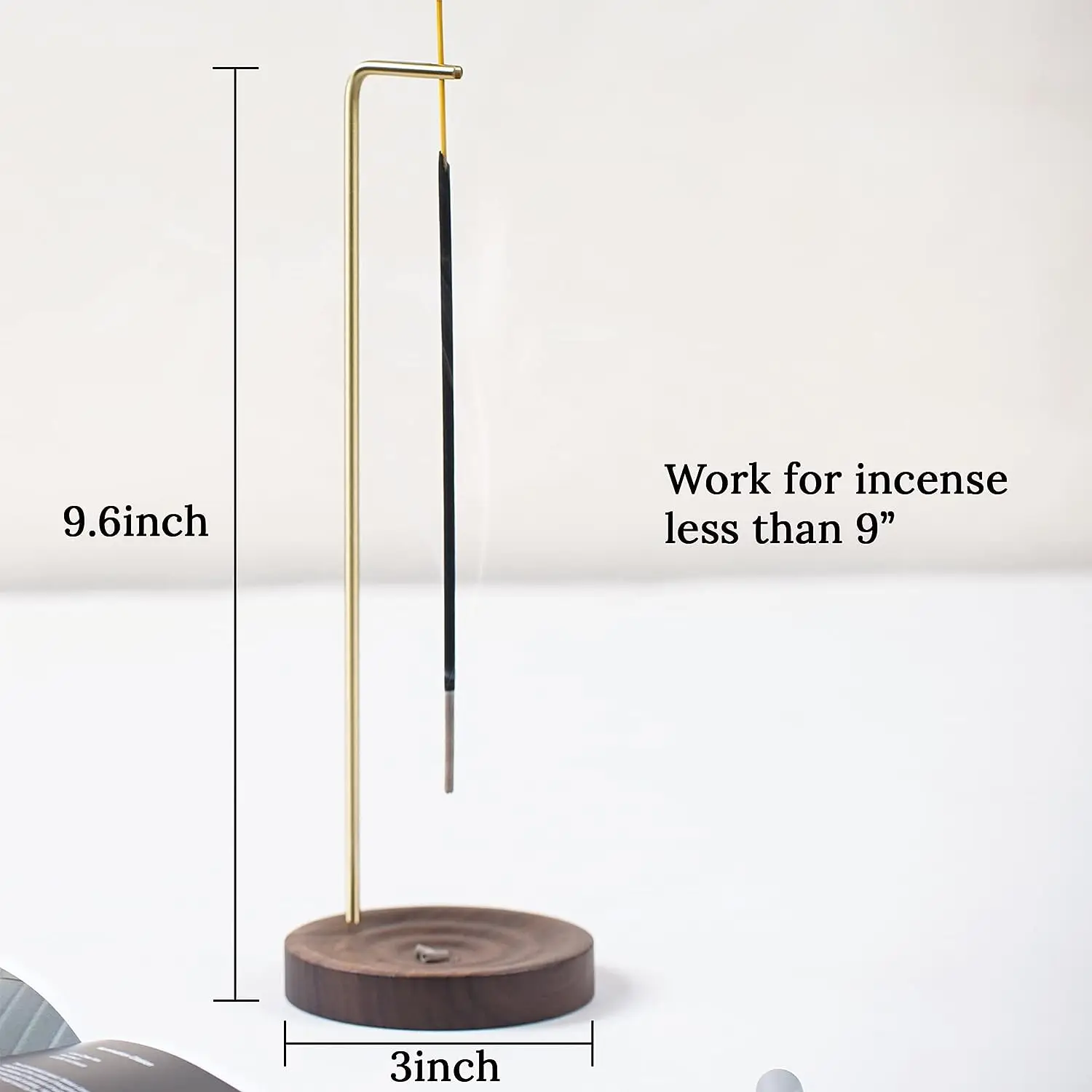 Wooden Incense Holder Multi-purpose Design Women Incense Burner Ash Catcher Incense Stick Holder with Brass Minimalist Wood