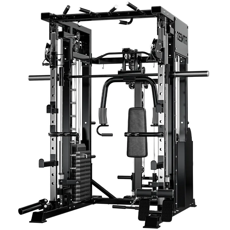Smith Machine Equipment Functional With Trainer Cable Machine Power Cage