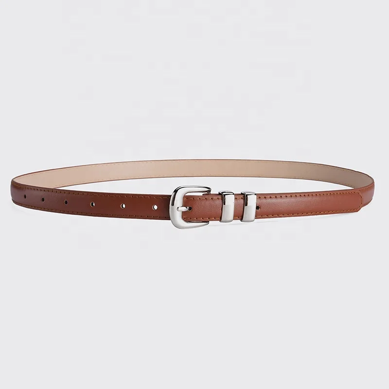 2023 New Products 1.8cm Wide Skinny PU Faux Leather Belt Dresses Thin Waist Belt for Women