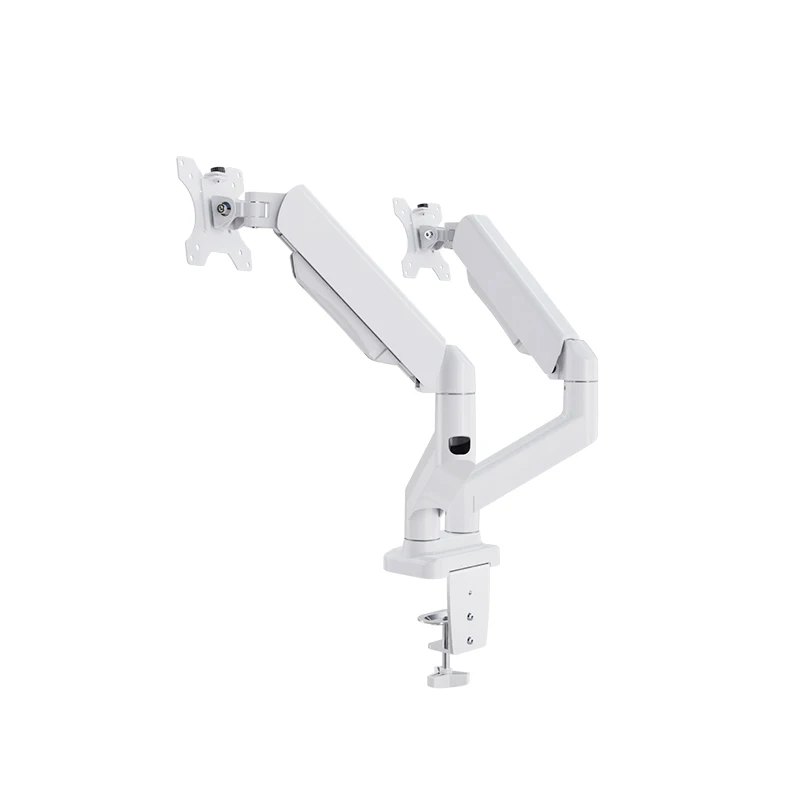 Белый Регулируемый держатель для монитора с двойным экраном 13-32 дюйма, настольное крепление VESA с C-образным зажимом