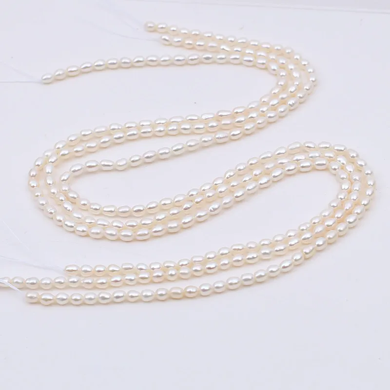 Low MOQ AAAA 3-3.5 mm tiny rice nice real pearl freshwater diy jewelry material