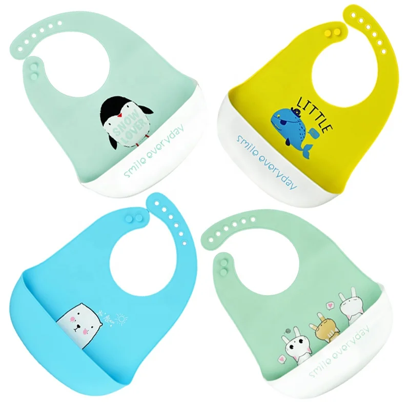 
Custom babero bebe silicone baby bibs cartoon animal baby silicone bib 