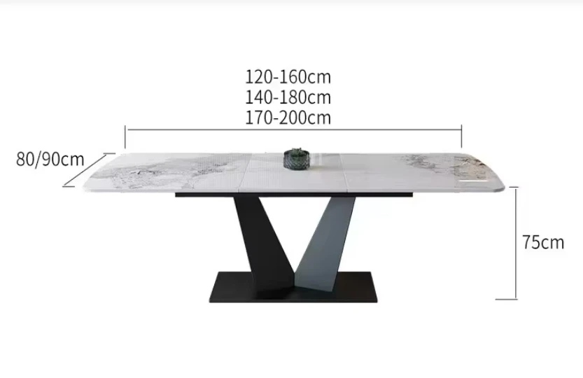 Arabic Style Multifunctional Sliding Dining Table with 8 Chairs for Sale