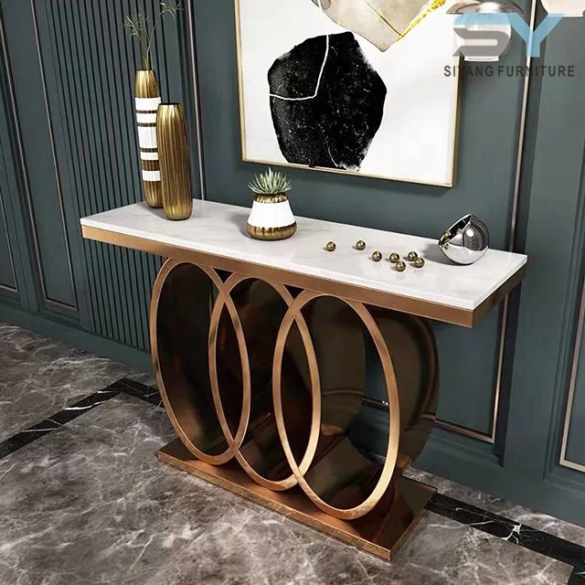 New Design Mirror Rose Stainless Steel Console Table for XG003