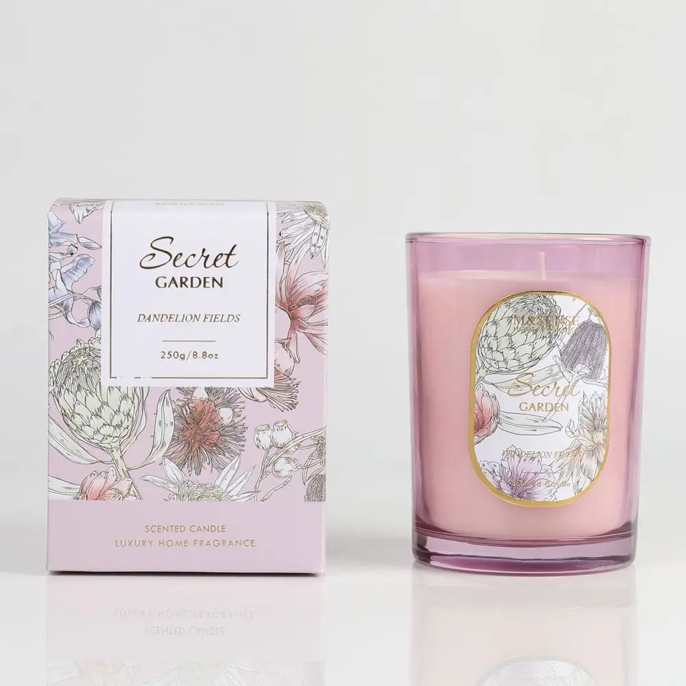 Luxury Custom Decorative Aromatherapy Scented Candle Wax Soy Bulk with Lid and Box Packaging