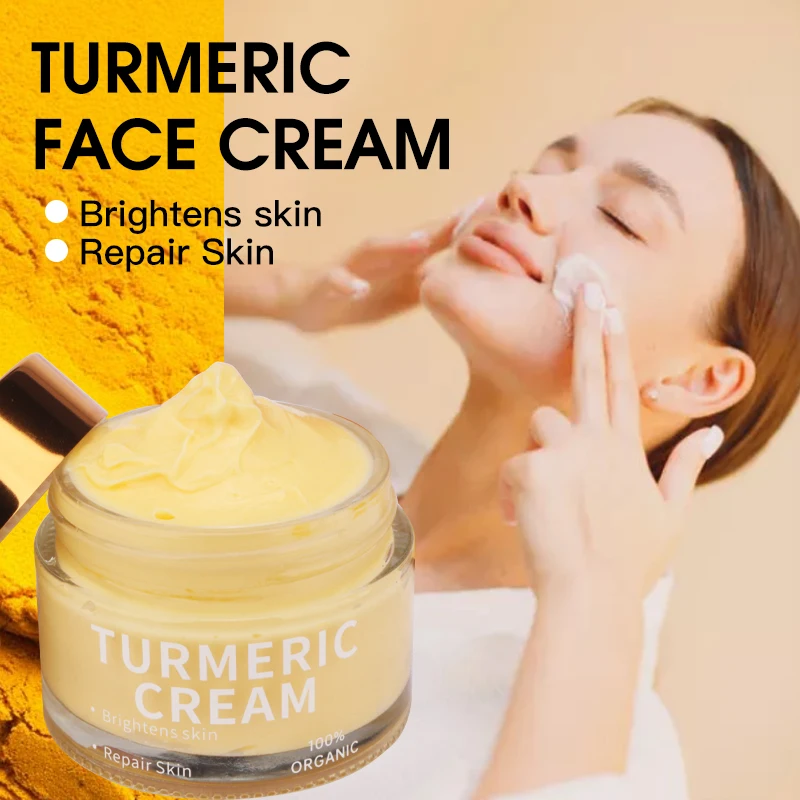 Private Label Organic Skin Care Whitening Moisturizer Acne Black Spot Vitamin c Turmeric Face Cream