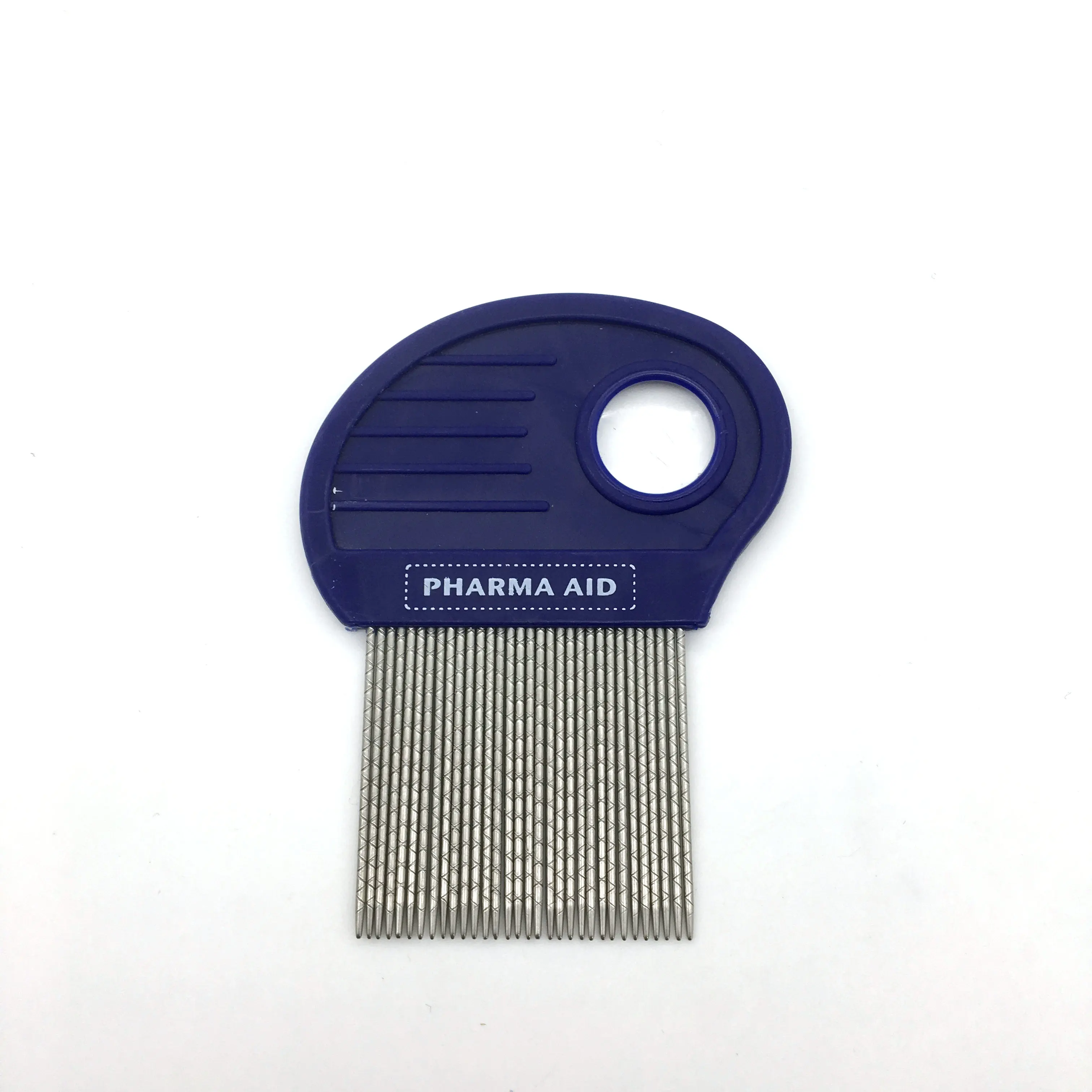 Double Stripes Stainless Steel Pins Girl Hair Cleaning Lice Nit Tick Flea Louse Removing Comb With Magnifier Len