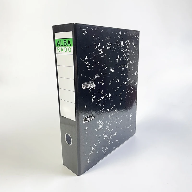 Wholesale 2-inch&3-inch A4/FC cardboard paper 2 hole ring binder glossy marble lever arch file folder