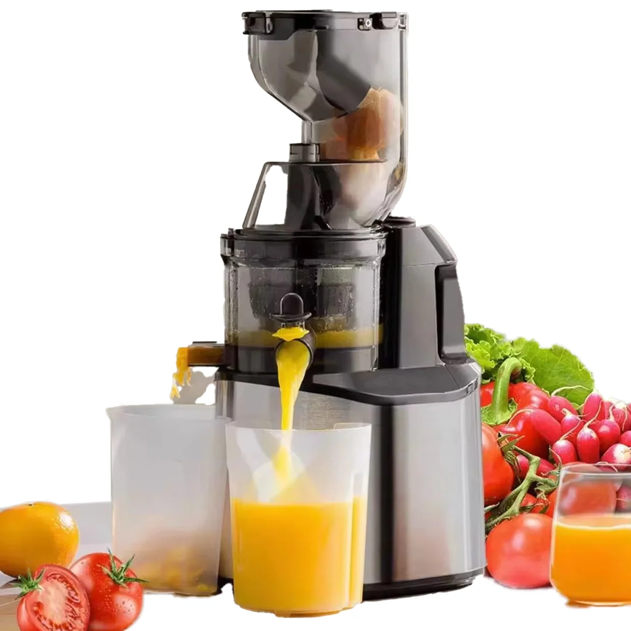 Fruit and vegetable residue juice separation household large caliber non cutting filtering original juice machine