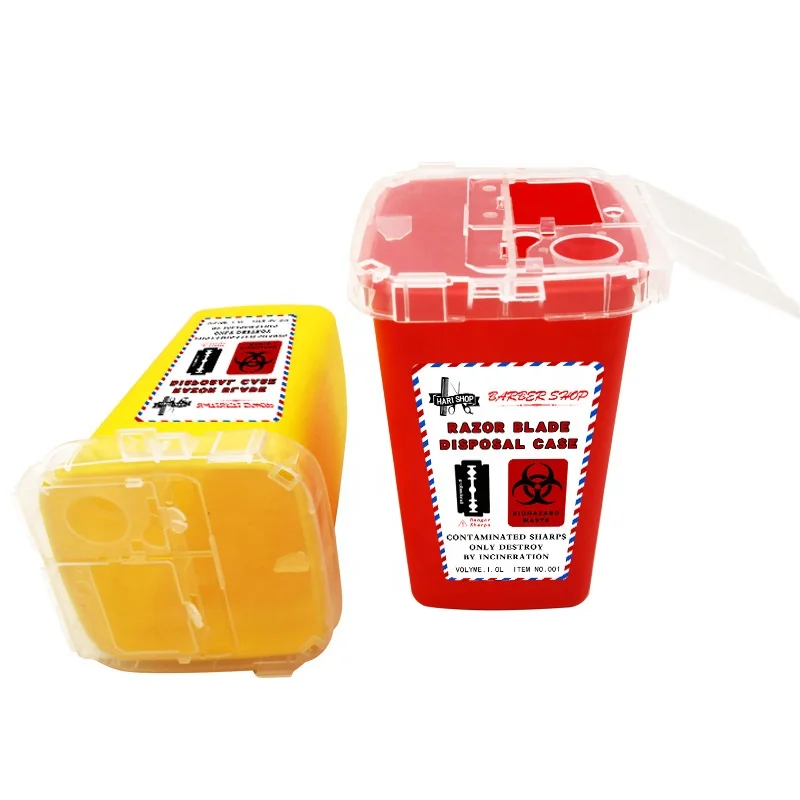 Barberia Barber Razor Blade Plastic Disposable Container  Cutter Needle Collector Disposal Waste box For Barber Accessories