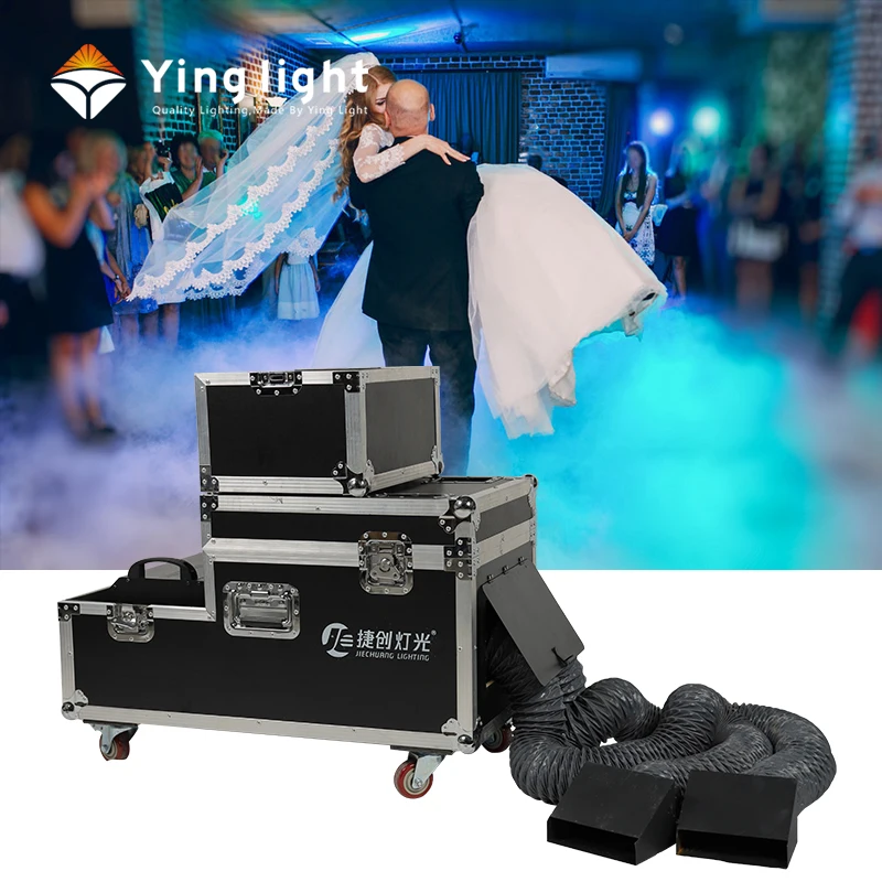 4000w Low Lying Fog Machine Water Base Remote Control Double Port Smoke Machine Stage Equipment With Flight Case