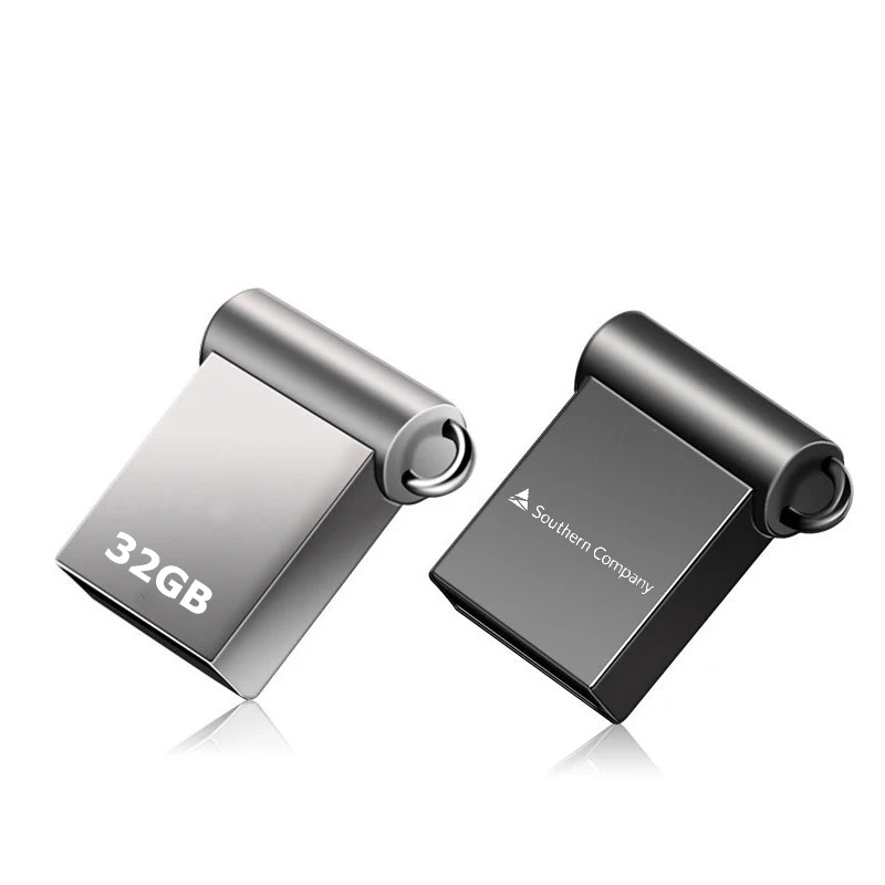 Wholesale mini metal USB flash drive custom logo Pendrive 32GB 64GB 8GB memories chip portable cheap usb stick 2.0 with keychain
