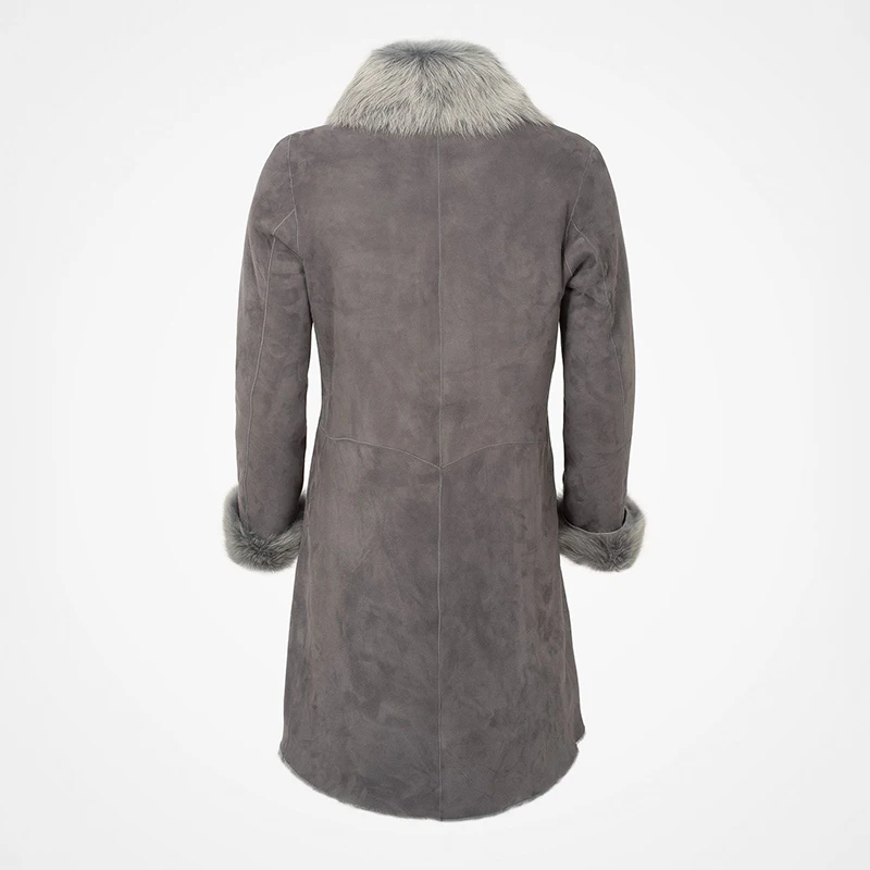 NAFA OEM Casual Winter Outer Wear Suede Furry Long Real Fur Coat for Women Lady Girl