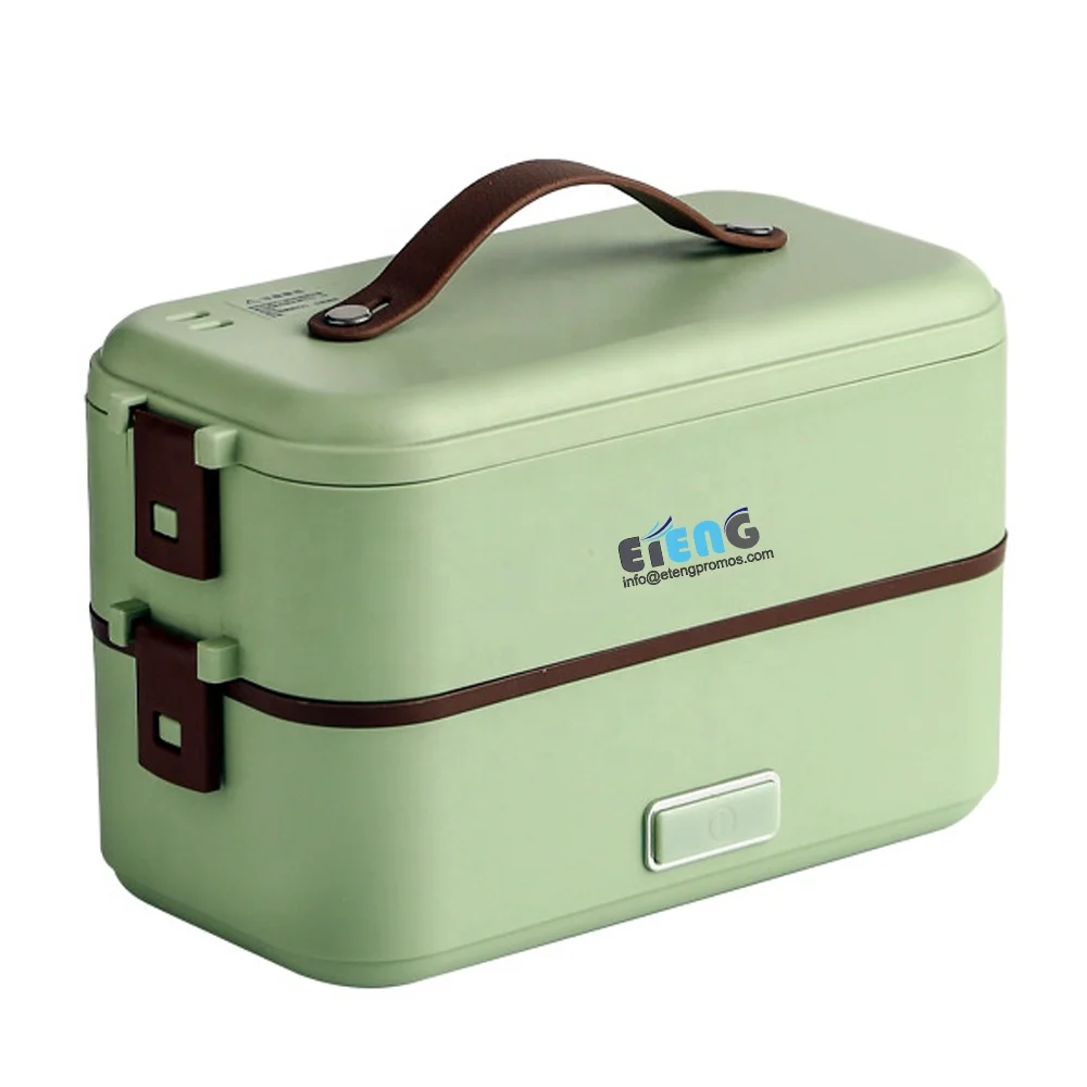  Wholesale Custom Logo Fast Heating food 300 Watt Stackable Stainless Steel Lunch Box Bento Portable Electronic Heated
