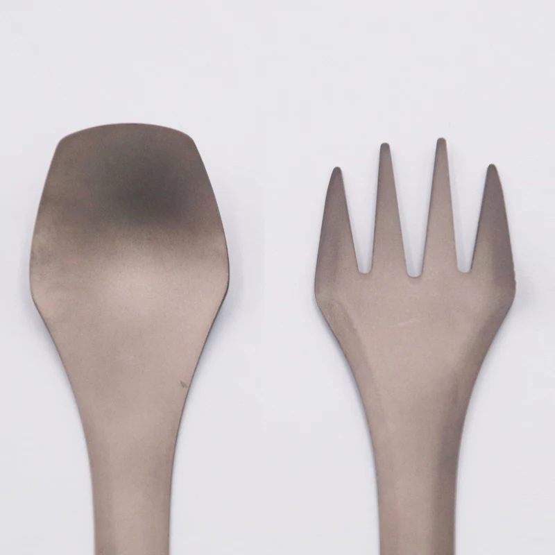 Открытый Кемпинг титана 2 в 1 ложки вилки чашки для чая и кофе Ложки Посуда