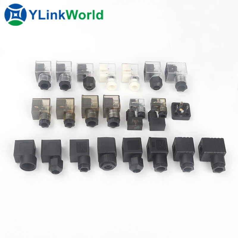 Din 43650-A Line-socket Plug for Valve Solenoid Coils Connector DIN43650A Led Female / Male 10A Factory