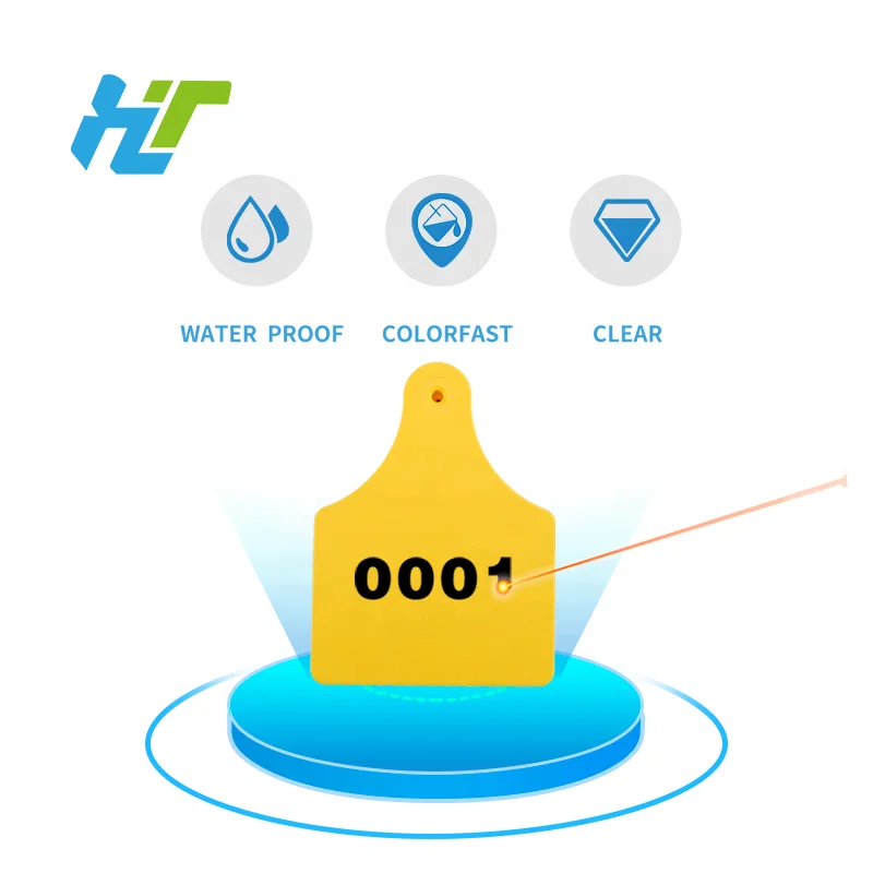 Laser Printing TPU Animal Tracking Cow Goat Cattle Sheep TPU Ear RFID Tag