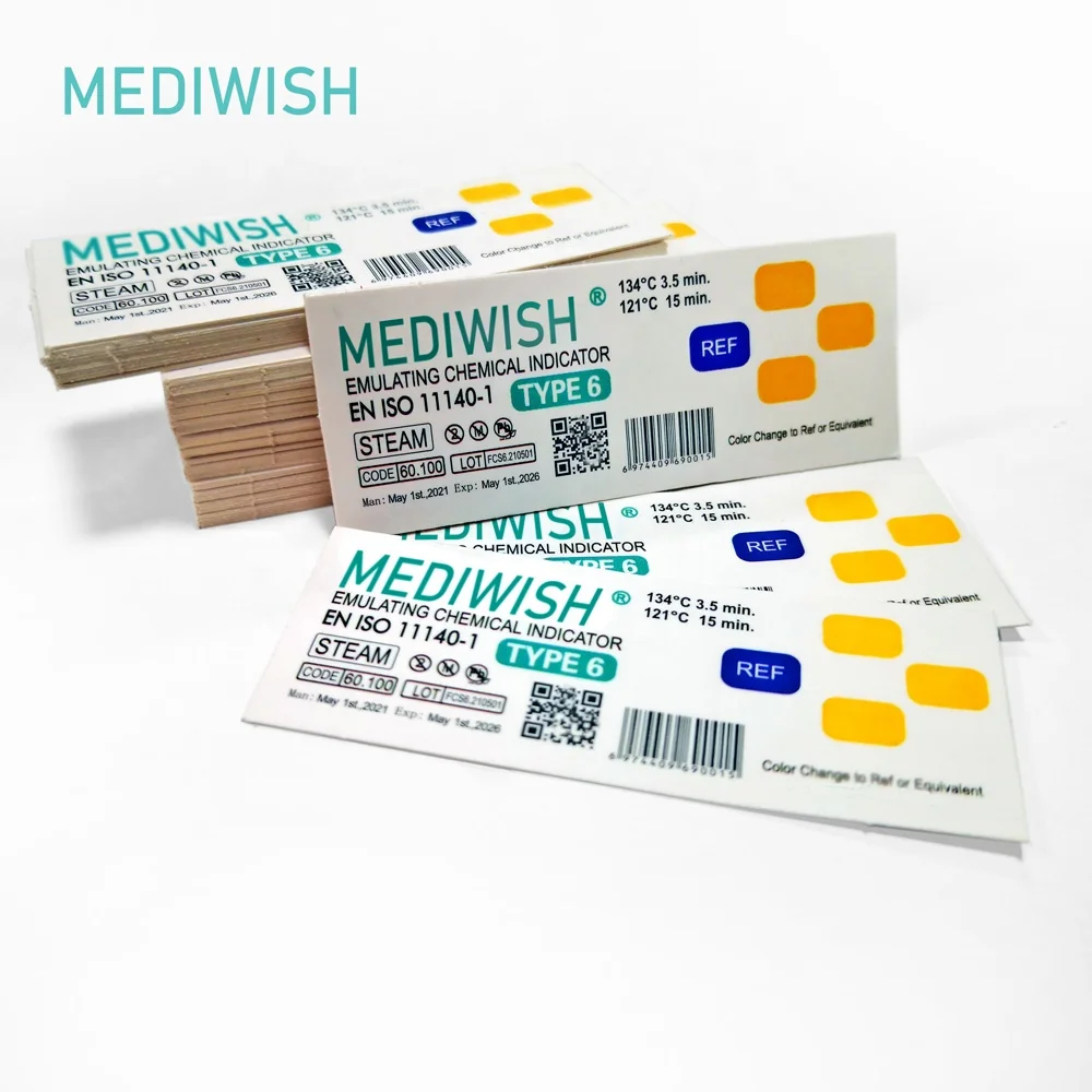 Disposable Medical Consumables Indicator Integrator Strip Steam 4/5/6