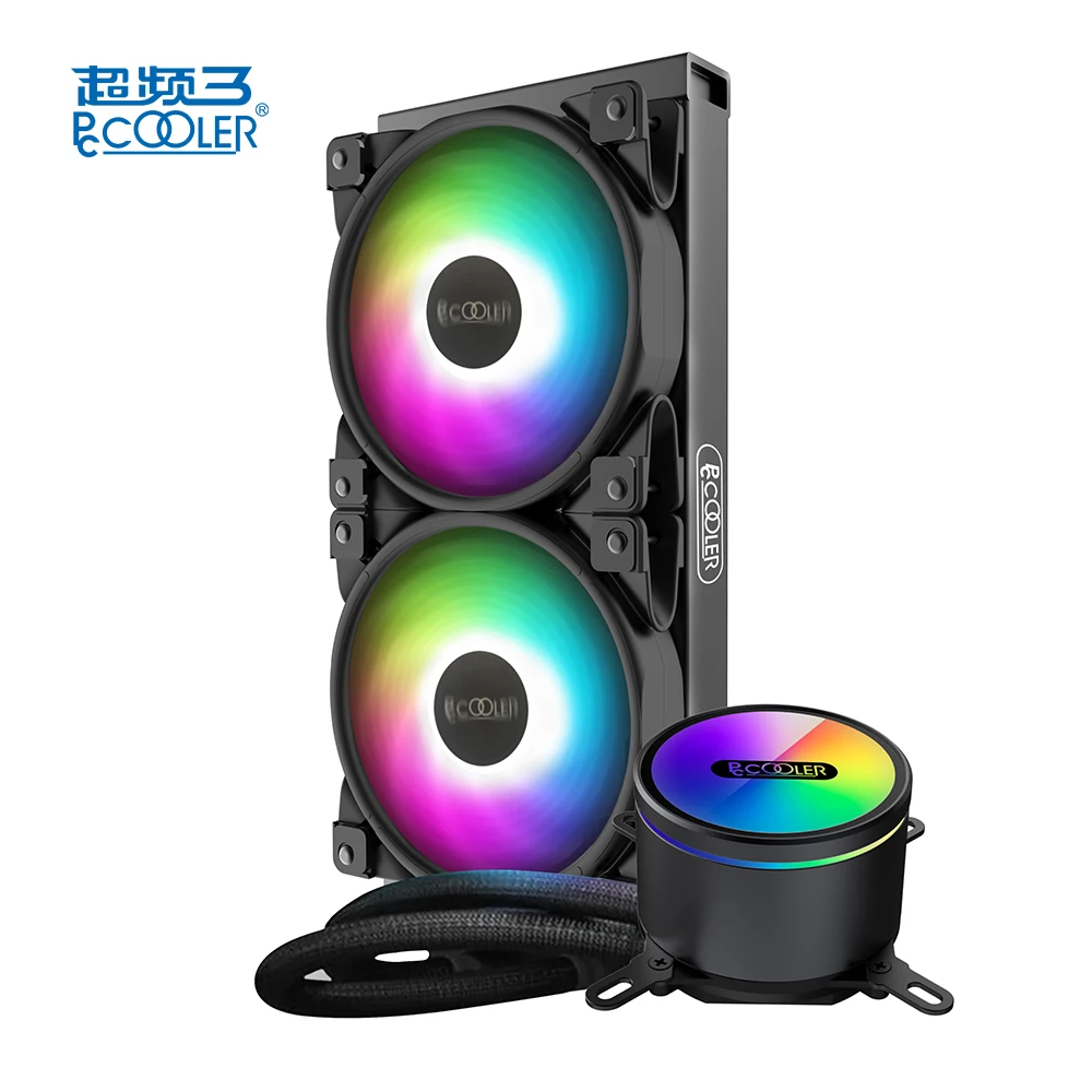 PCCOOLER cpu кулер rgb вентилятор водяного охлаждения для Intel и AMD cooler master жидкостное охлаждение