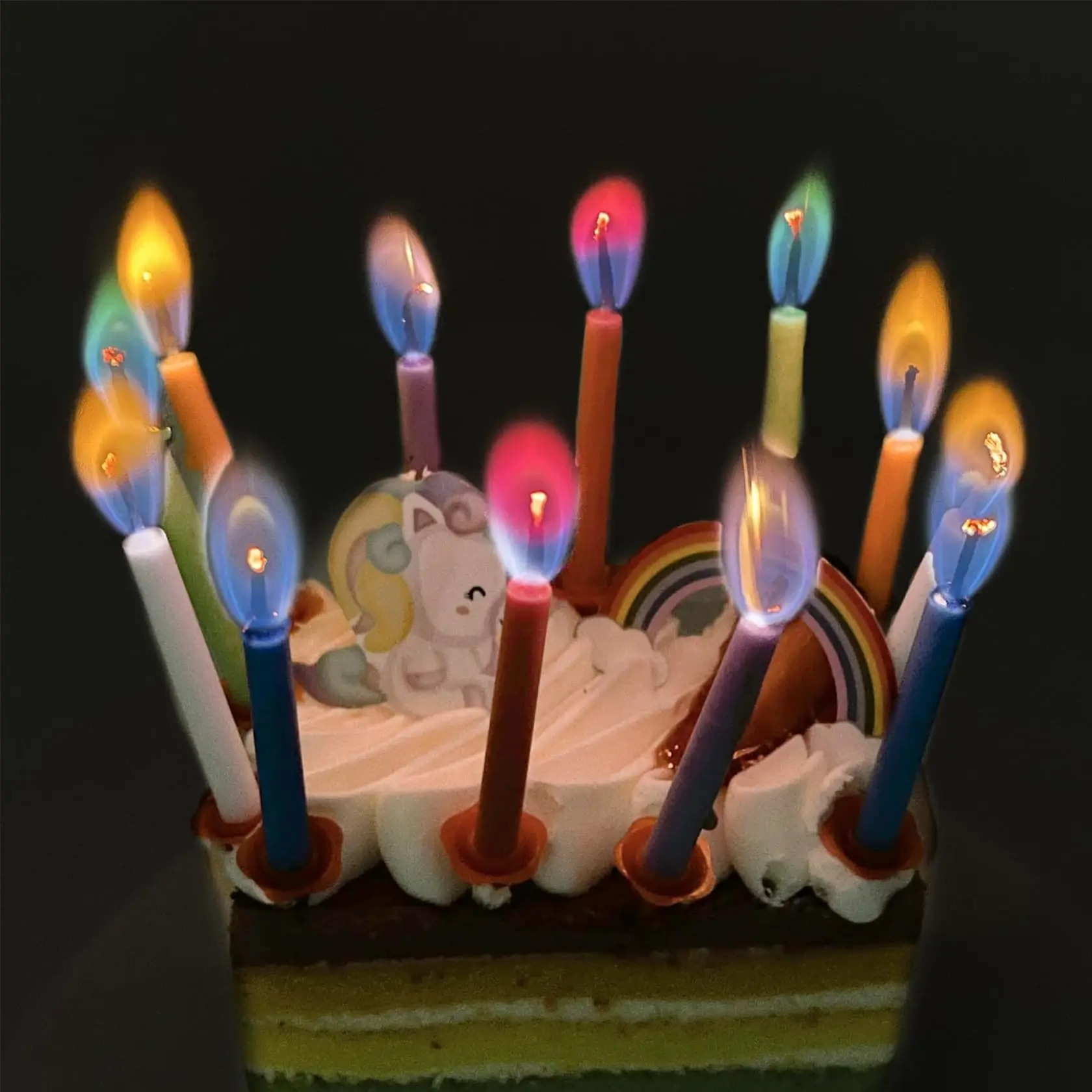 Q12 Magical Celebration Angel Flames Birthday Cake Candles Colored Flames Happy Birthday Candles