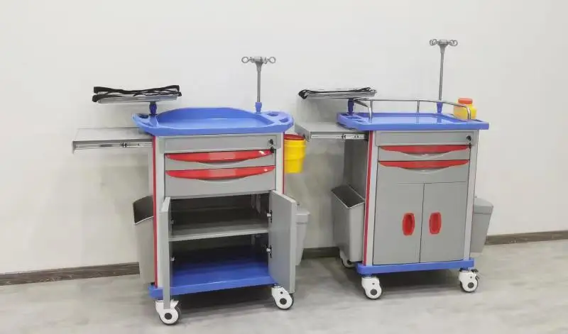 In Stock Medical ABS Hospital Emergency Trolley Nursing Crash Cart Anaesthesia Drug Trolley