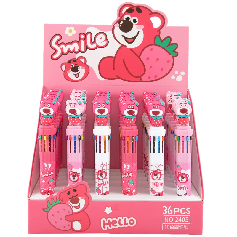 Cute Creative Multi-Functional Color Account Pen Ten-Color Press and Marking Ball Pen Made of Metal and Plastic