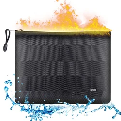 Custom Waterproof Fire Resistant Passport Money Documents Bags Fire Proof Document Bag