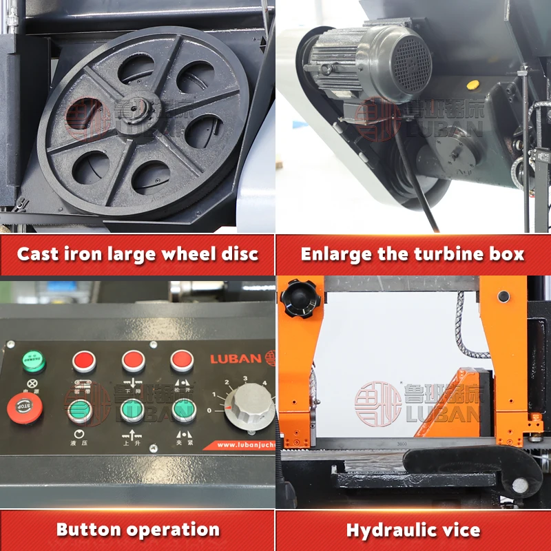 LUBAN Прямые продажи Ручной ленточнопильный станок GB4228 горизонтальная Полуавтоматический ленточнопильный станок