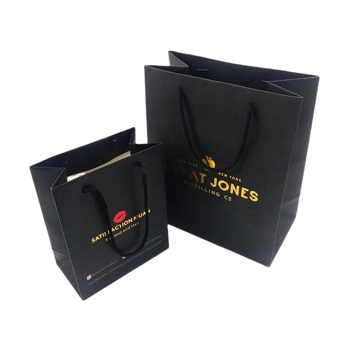 High-end Jewelry/Watches Packing Paper Bag With Black PP Rope