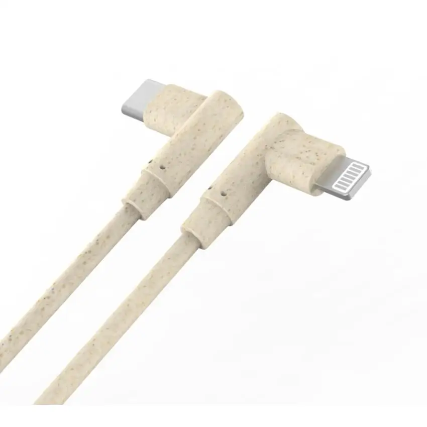 
Eco-friendly Biodegradable Charge Data Cables MFi 8pin C89/C94 Type C with natural wheat straw materials 