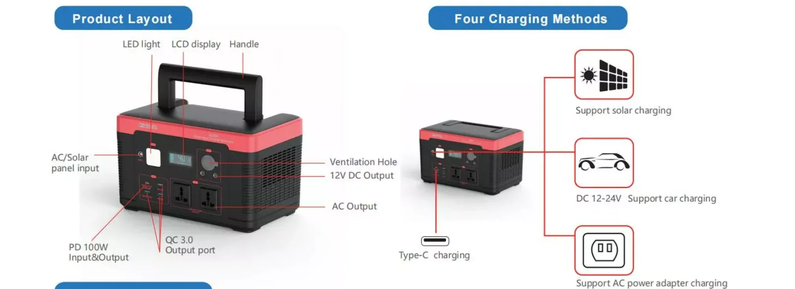 super capacitor solar panels generator 500w 300w portable power station