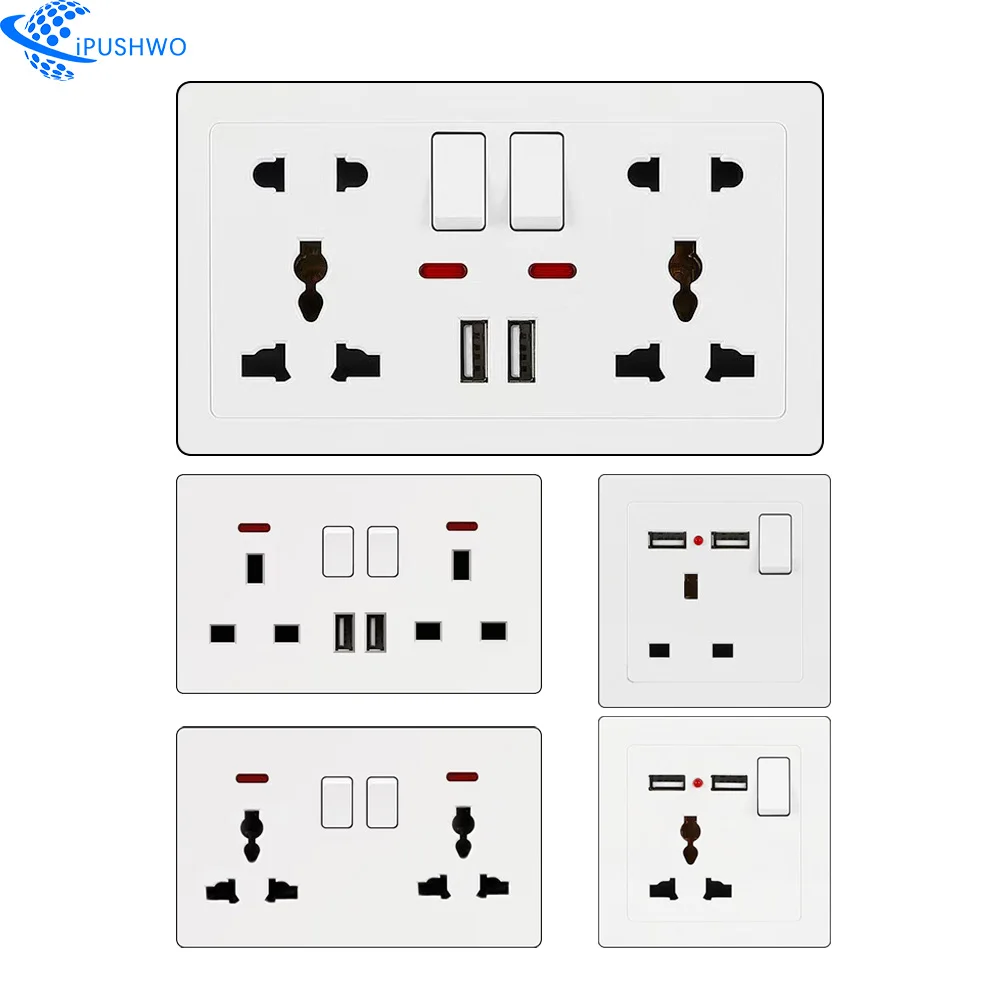 Italian WiFi Compatible 4-way 3-way Dimmer Wall Switch Socket Square Voltage 250v 10A Home Zigbee French TV PC EU Glass Material