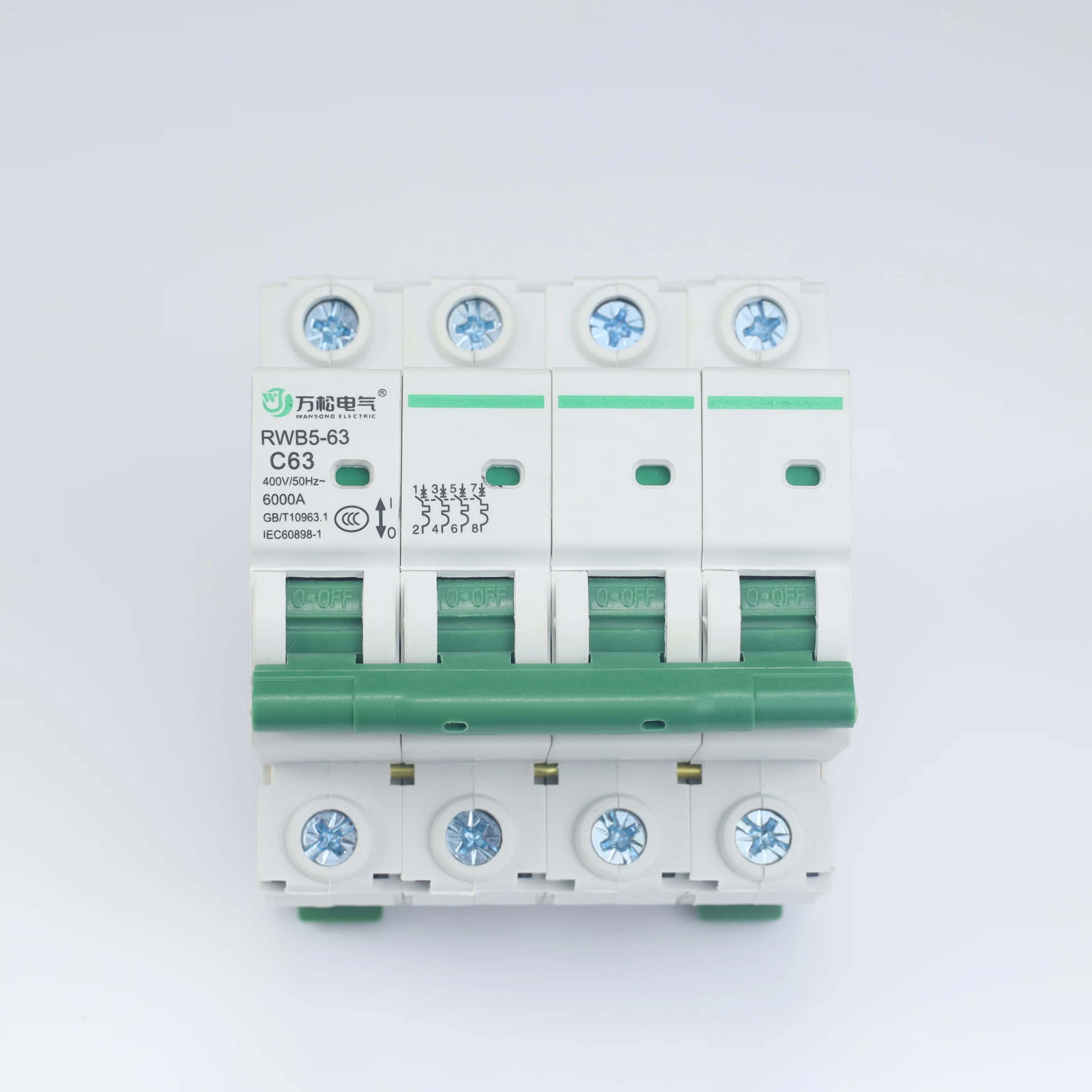 Миниатюрный выключатель 1P 4P AC230v/400v 1A 63A MCB RWB5-63 медный 25A Номинальный ток 4.5ka размыкание мощности домашнего офиса