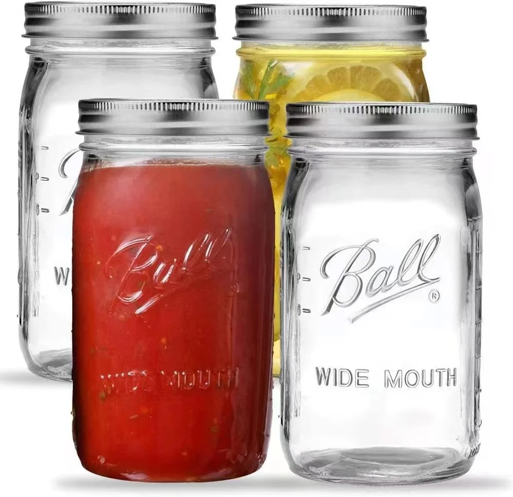Mason Tincture Bottlese Jar Containerbottle Screw Glass with Metal Food Round Cake Box Aluminum Transparent Food Storage 100pcs