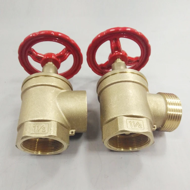 UL certification Factory price  brass 2 1/2' inch  Angle hose Female outlet firefighting equipment red painted