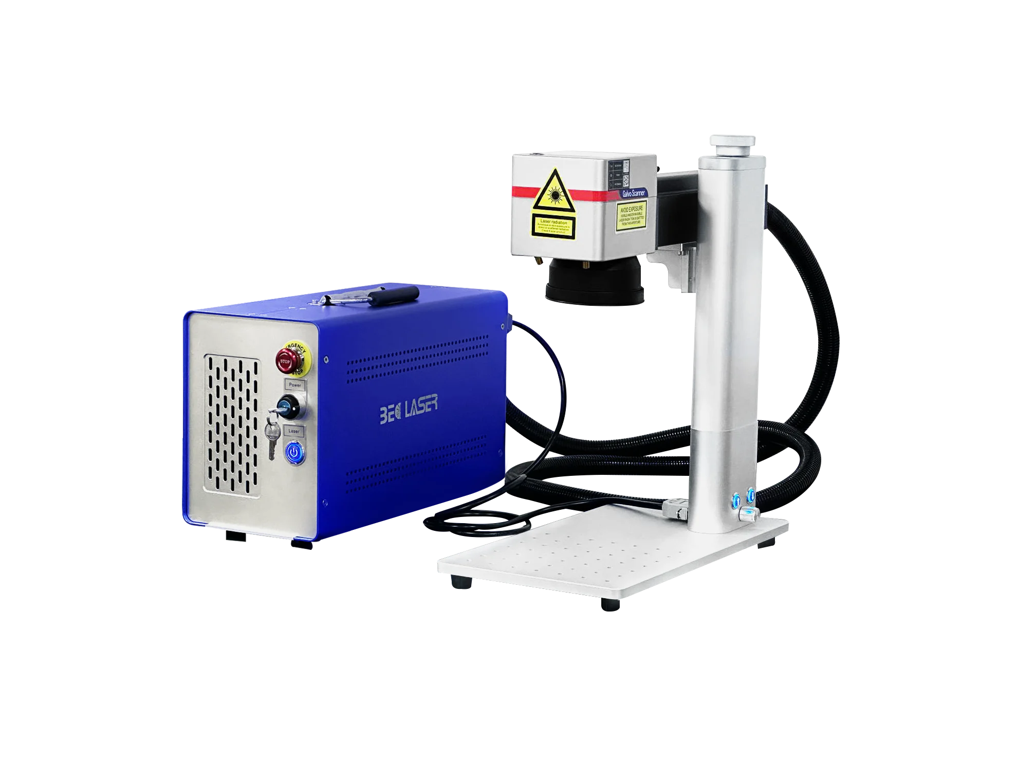 Portable mini small desktop fiber galvo color laser marking machine 20W 30W 50W 60W 100W for metal