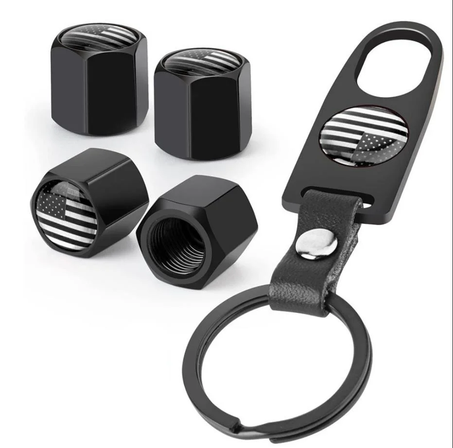 Car logo Valve Caps With Keychain Wrench Wheel Stem Goast Covers Keychain for amg bmw sline