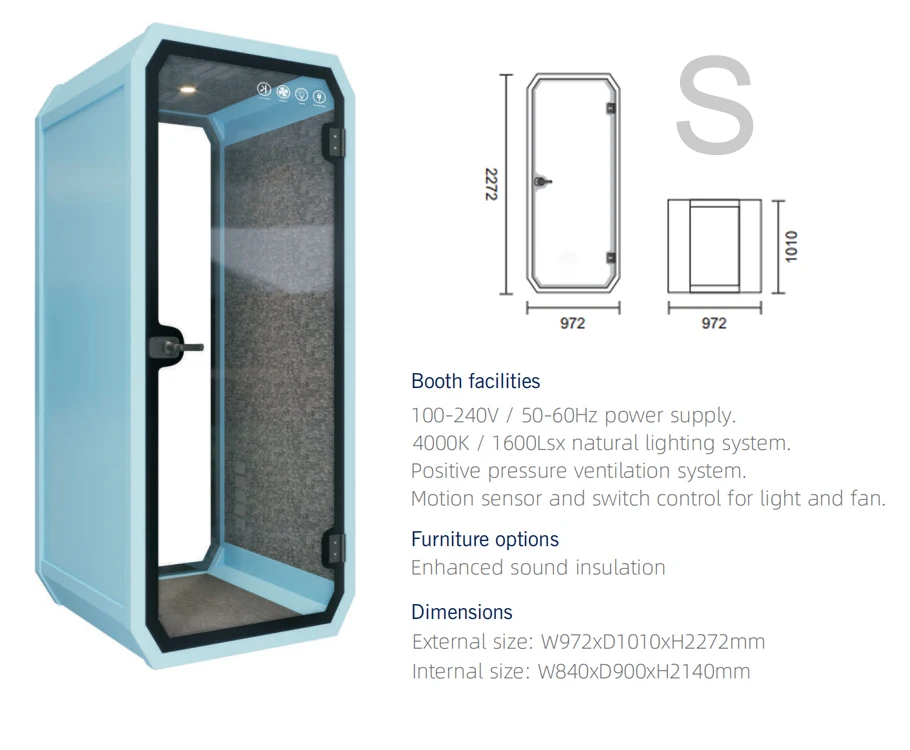Fast Assemble Office Pods 2 Person Meeting Phone Booths Movable Sound Proof Office Phone Booth for Coworking Space