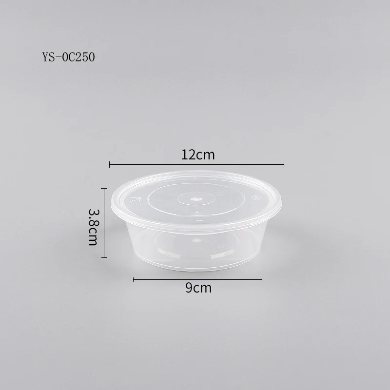 China PP plastic manufacturer production 250ml food plastic bowl disposable soup with lid