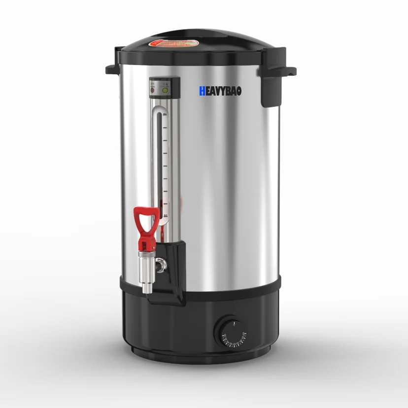 Heavybao Stainless Steel Double Layer Electric Water Boiler Mulled Wine Warmer Coffee Urn Hot Beverage Dispenser