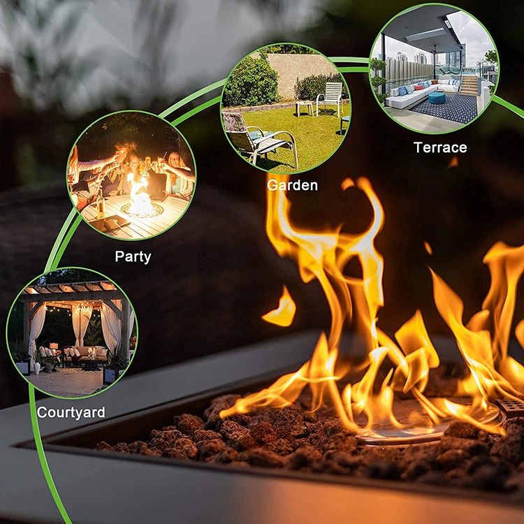 28 Inch Square Outdoor Patio 50 000 BTU Firetable Propane Fire Table Metal Gas